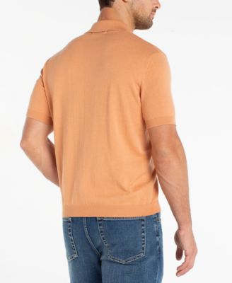 Men's Short-Sleeve Knit Polo Sweater