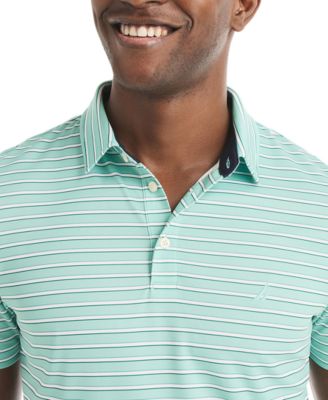 Men's Short-Sleeve Stripe Print Golf Polo Shirt