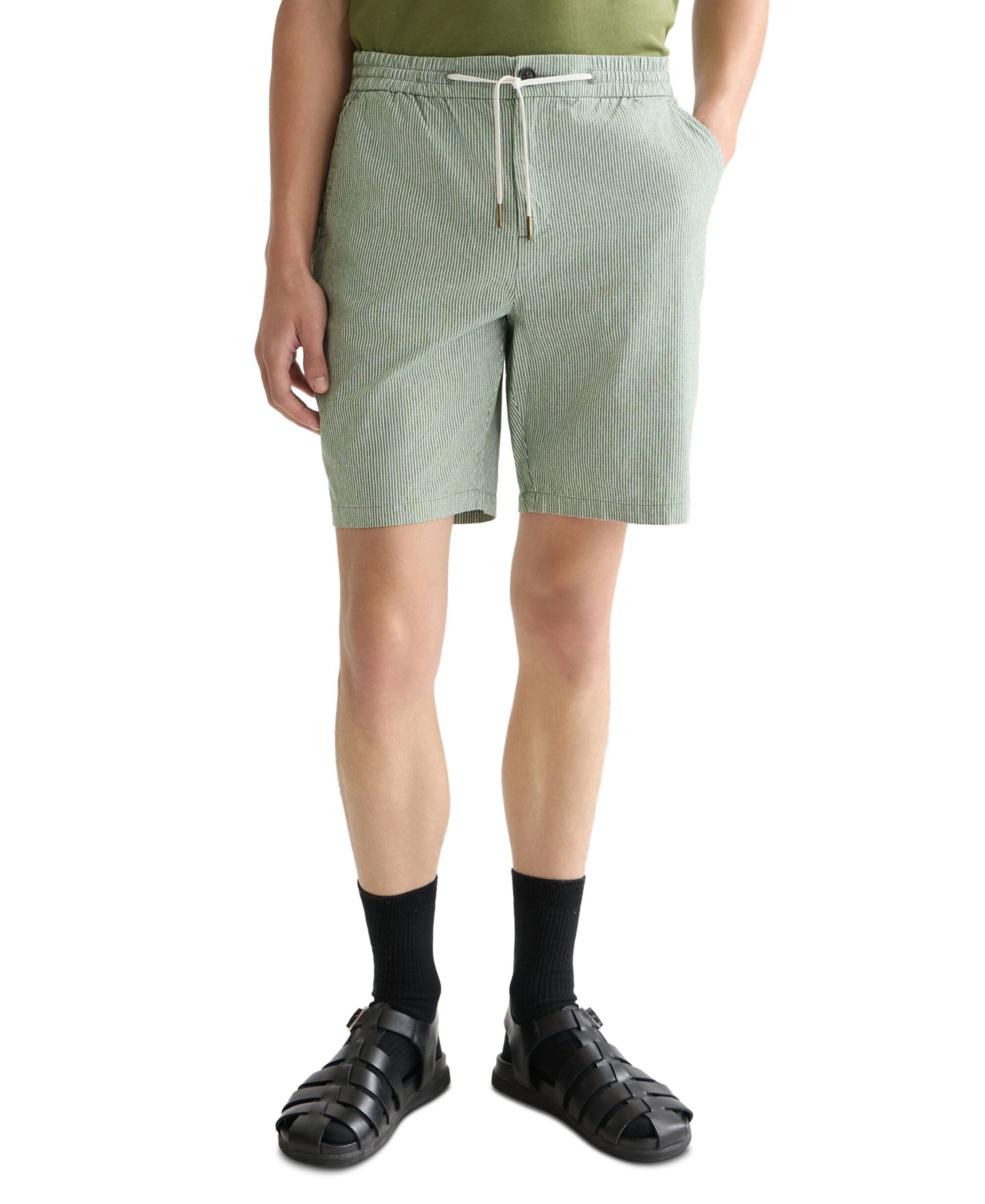 Мужские шорты SCOTCH & SODA Linen-Blend Bermuda, цвет: Зелёный — фото 1