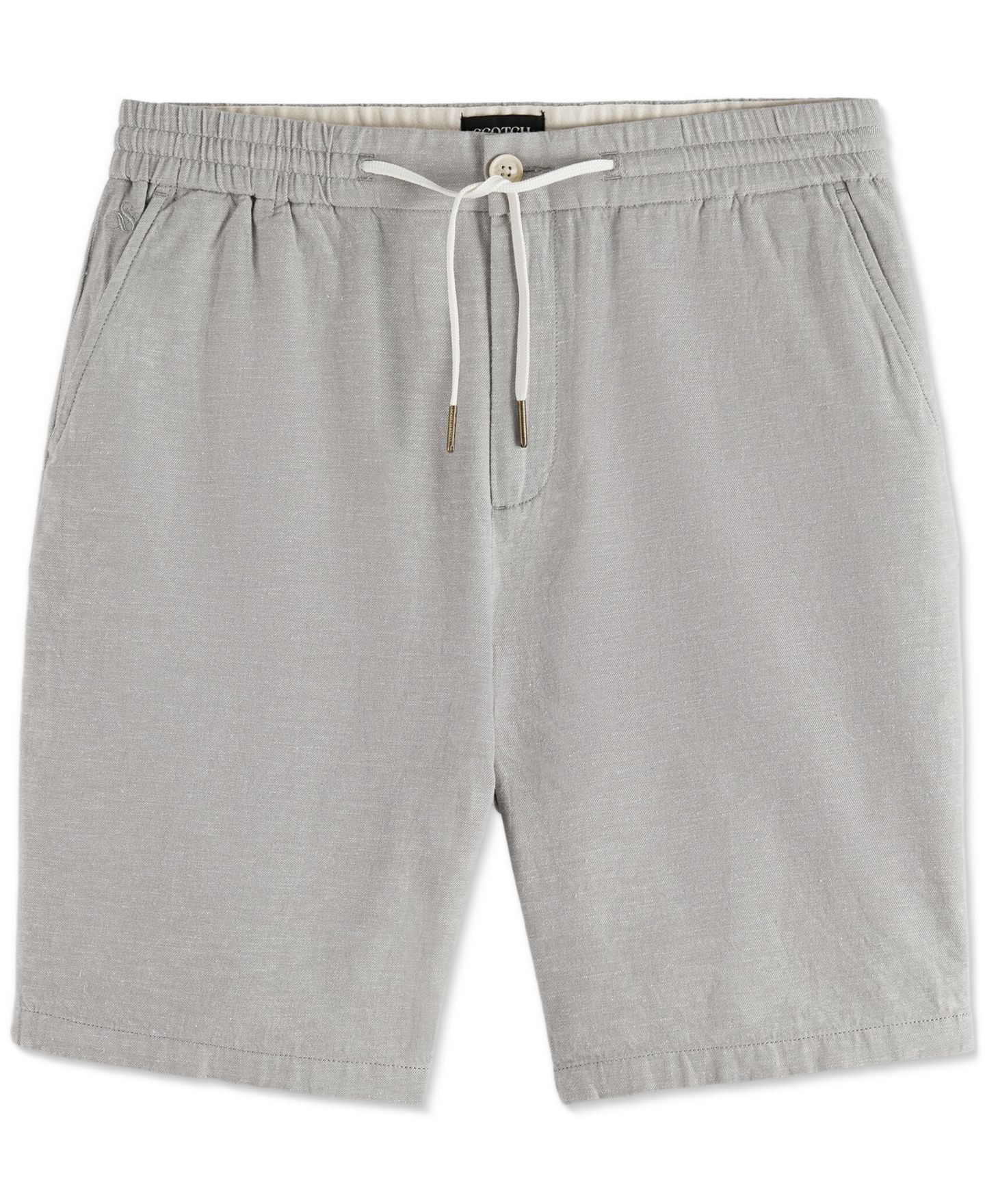 Мужские шорты SCOTCH & SODA Seasonal Core Linen-Blend, цвет: Серый — фото 5