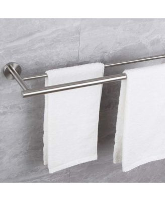 23.6" Stainless Steel Wall Mounted Towel Bar, Double Bath Towel Bar for Bathroom, Kitchen and Bedroom - Brushed Nickel