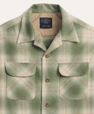Men's Plaid Camp-Collar Board Shirt