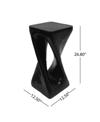 Outdoor Twist Shape Accent Table, Lightweight Concrete