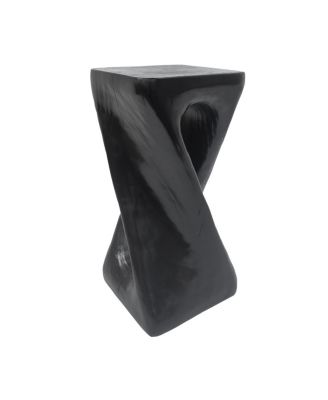 Outdoor Twist Shape Accent Table, Lightweight Concrete