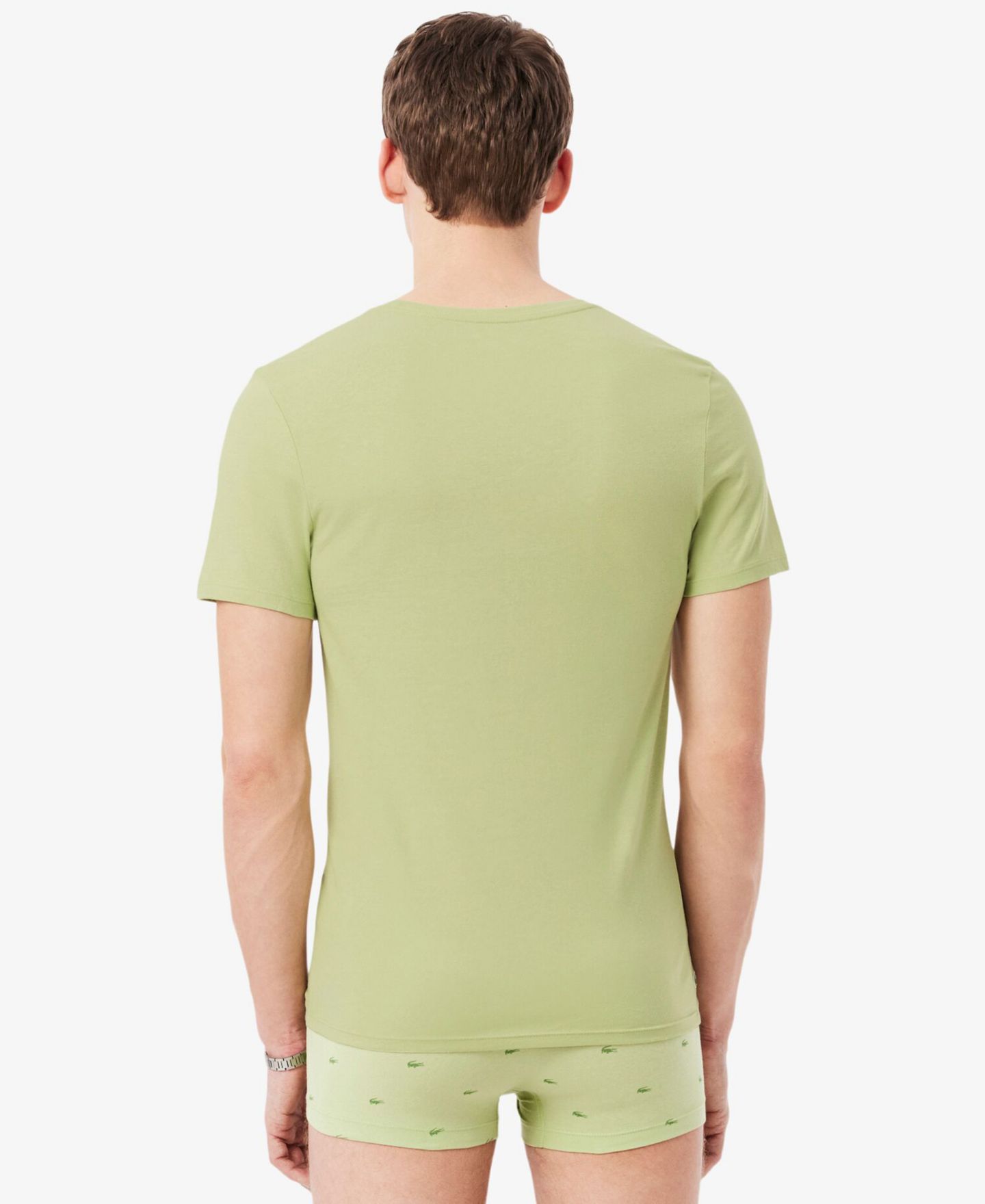 Мужские футболки Lacoste Slim-Fit Crewneck T-Shirt, 3-Pack Gift Set, цвет: Берёзовый / Зелёный чёрный — фото 7