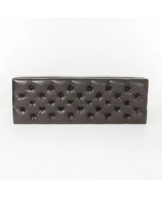 Ottoman Storage Bench, PU, Rubber Wood Legs, 300 lbs Cap