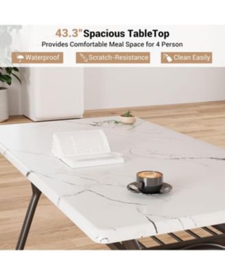Dining Table Set for 4 Modern Kitchen Table and Chairs Set Boucle Chairs Sets Dining Table with Storage Shelf and Metal Legs