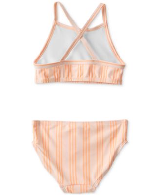 Toddler Girls' 2T-5T Striped Rashguard Swimsuit, 3-Piece Set