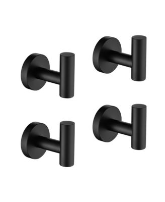 4-Pack Wall-Mounted Stainless Steel Hooks, Bathroom Towel & Coat Hook Matte for Bathroom, Bedroom, Kitchen