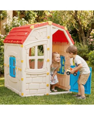 Kids Playhouse with Openable Windows and Door for Indoor Use