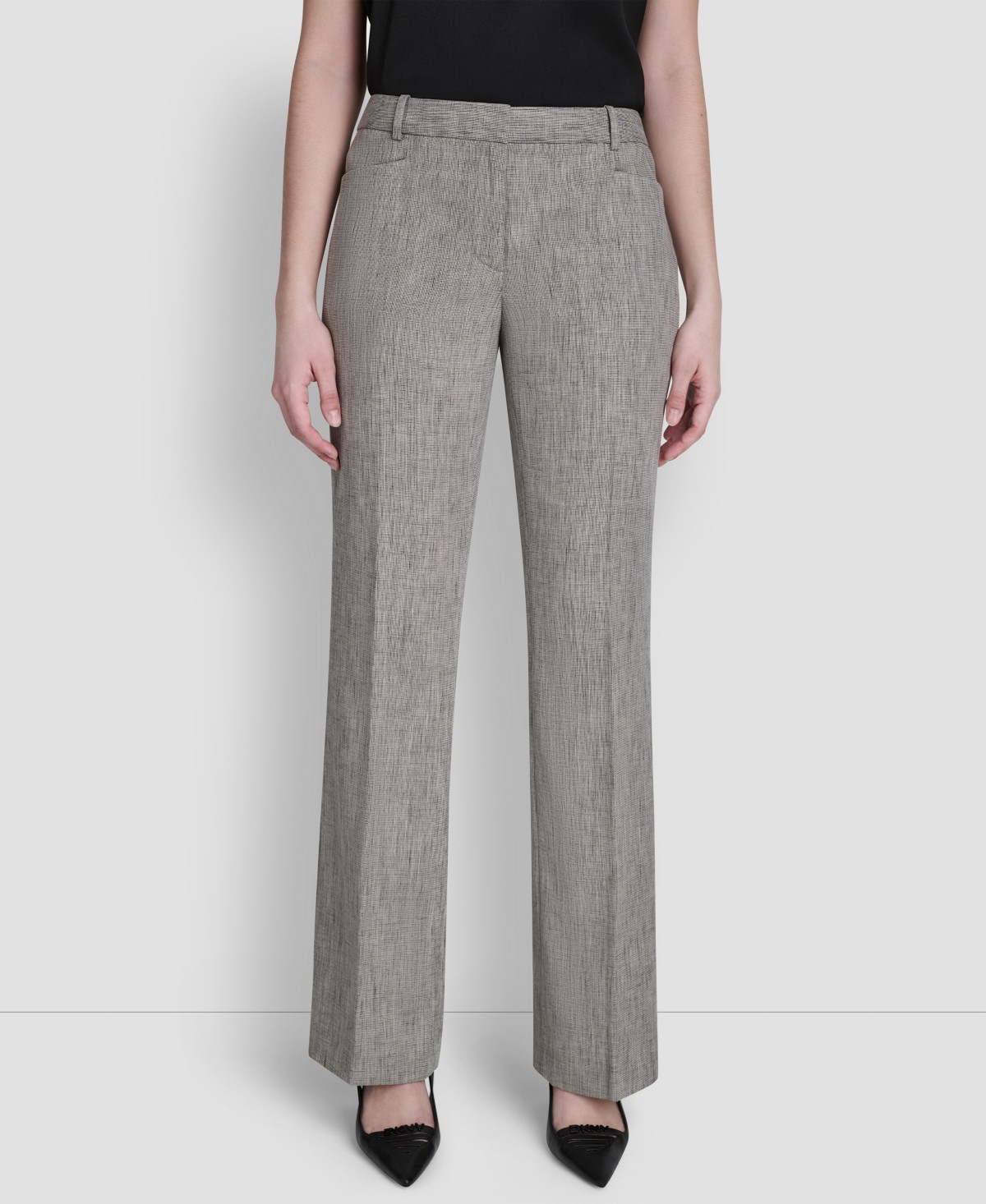 Женские DKNY Petite Crosshatch Modern Fit Pants — фото 1