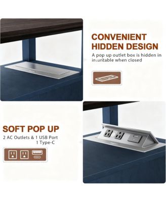 Drawer End Table with Charging Station for Living Room and Bedroom