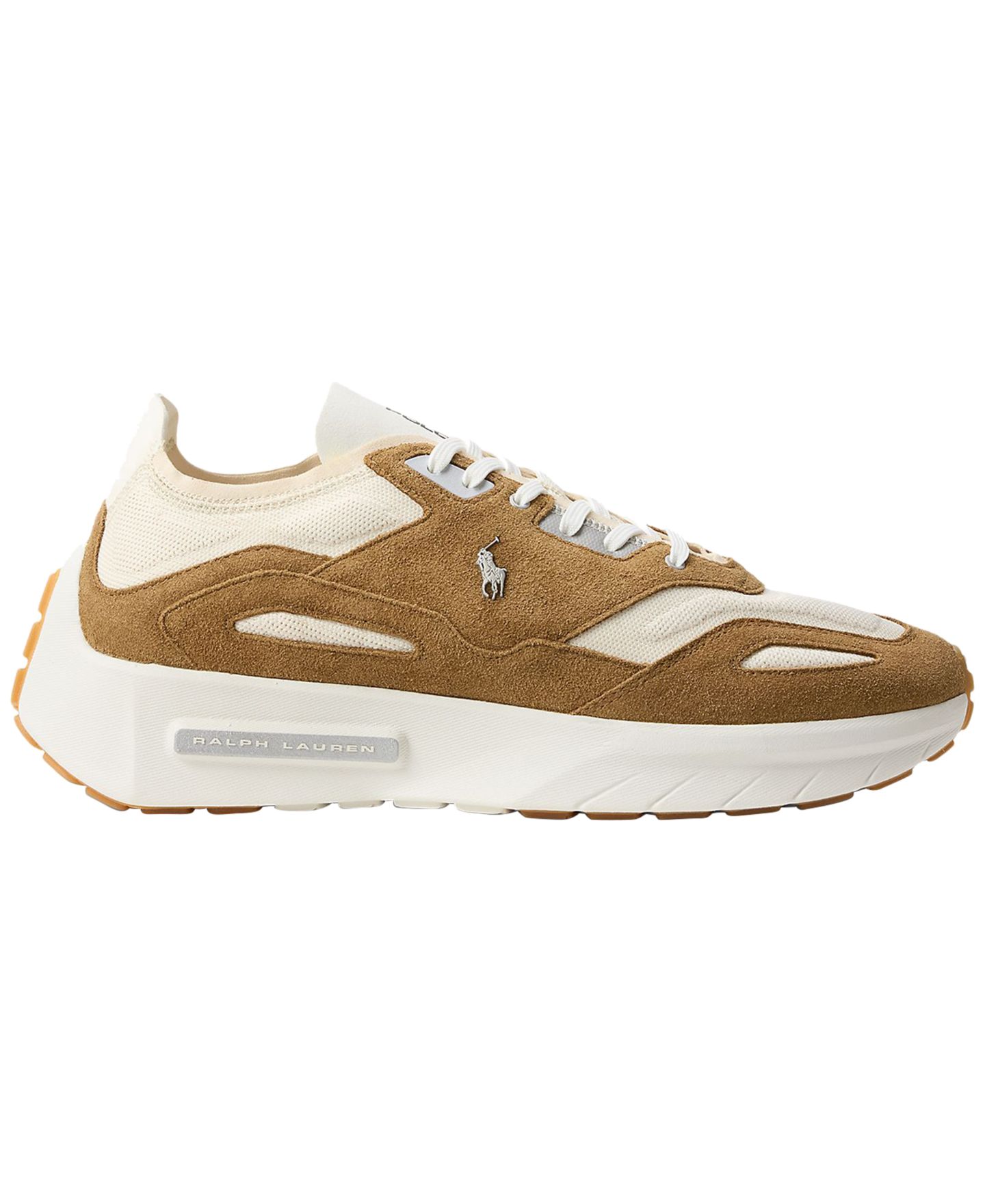 Мужские кроссовки Polo Ralph Lauren Low-Top Lace-Up, цвет: Белый / Бежевый — фото 2