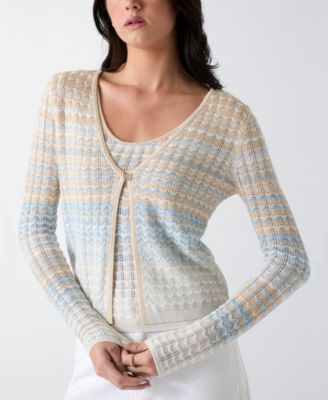 Women's Rosalyn Cover Shoulder V-Neck Cropped Sweater