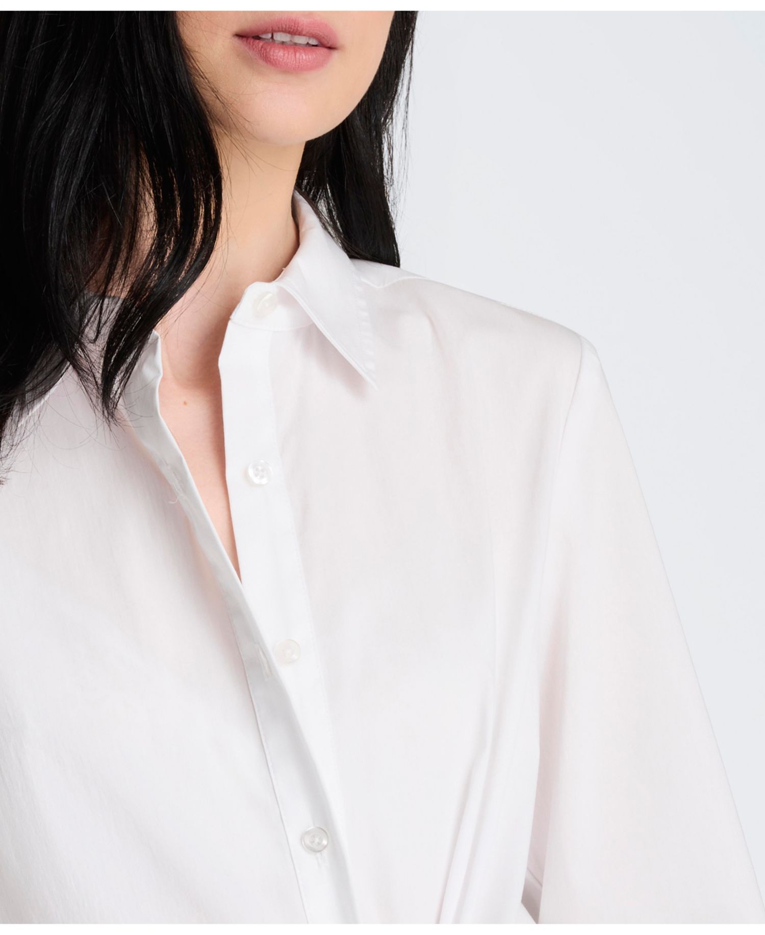Women's Collared Button Down Shirt with Tie Waist