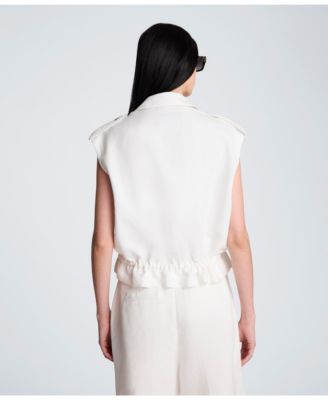 Women's Collared Patch Pockets Vest