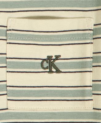 Boys' 2T-7 Relaxed Multi-Stripe T-Shirt and Cargo Shorts, 2-Piece Set