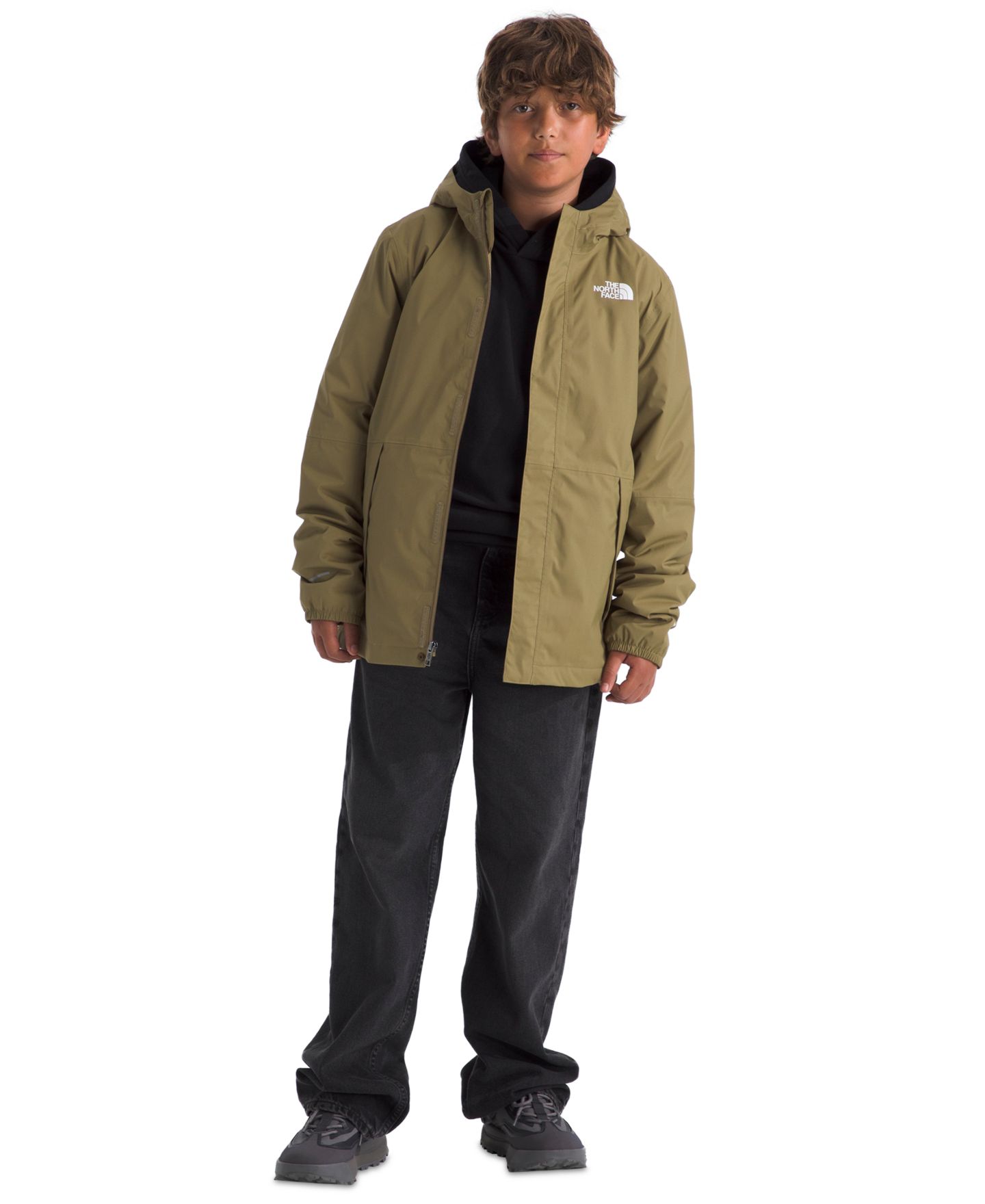 Детская утеплённая куртка-дождевик The North Face Antora с капюшоном, 6-20, цвет: Кедровый — фото 2
