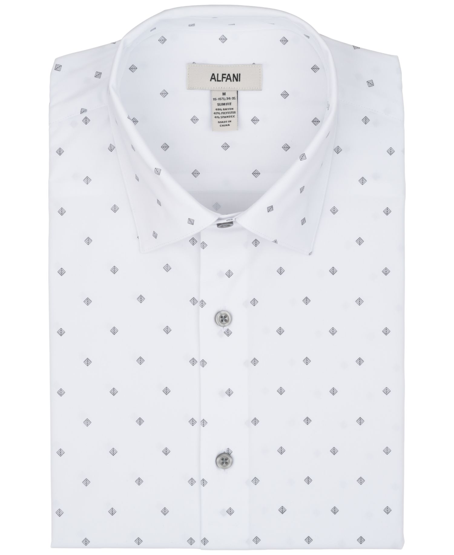 Men's Slim-Fit Geometric Pattern Dress Shirt