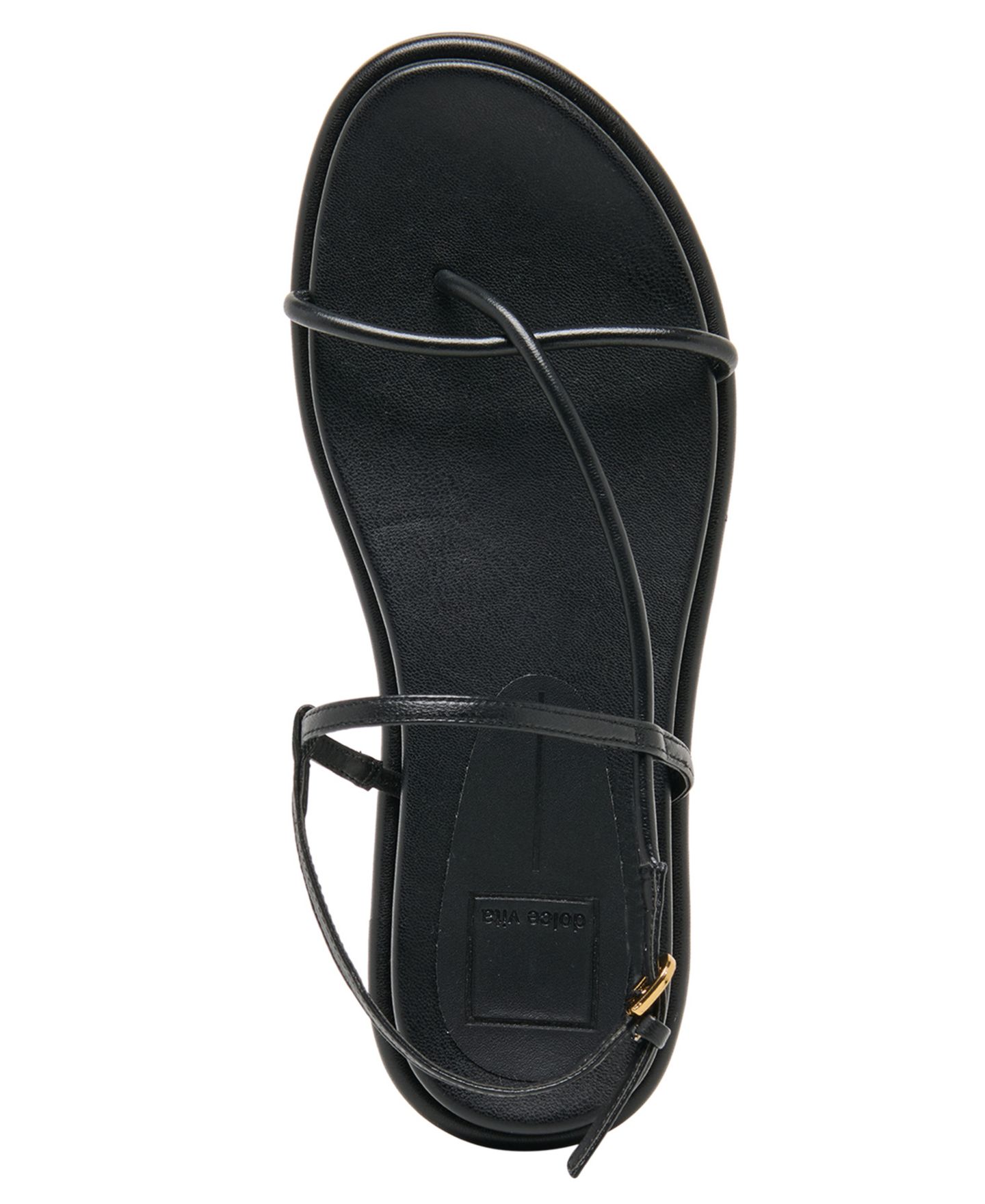 Женские сандалии Dolce Vita Dom Strappy Round Toe Footbed, цвет: Чёрный кожаный — фото 4