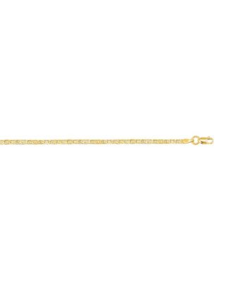 Solid 10K Yellow Gold 10 Inch 2.2mm Mariner Chain Anklet Anklet