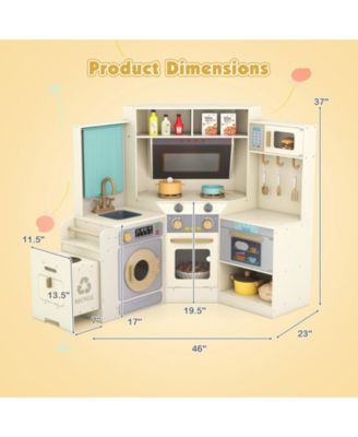 Corner Pretend Kitchen Playset with Stoves, Lights, and Sounds