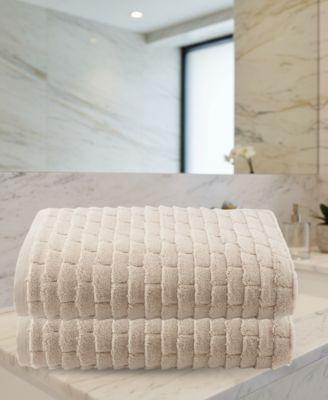 Subway Tile Textured Cotton 2-Pc. Bath Sheet Set