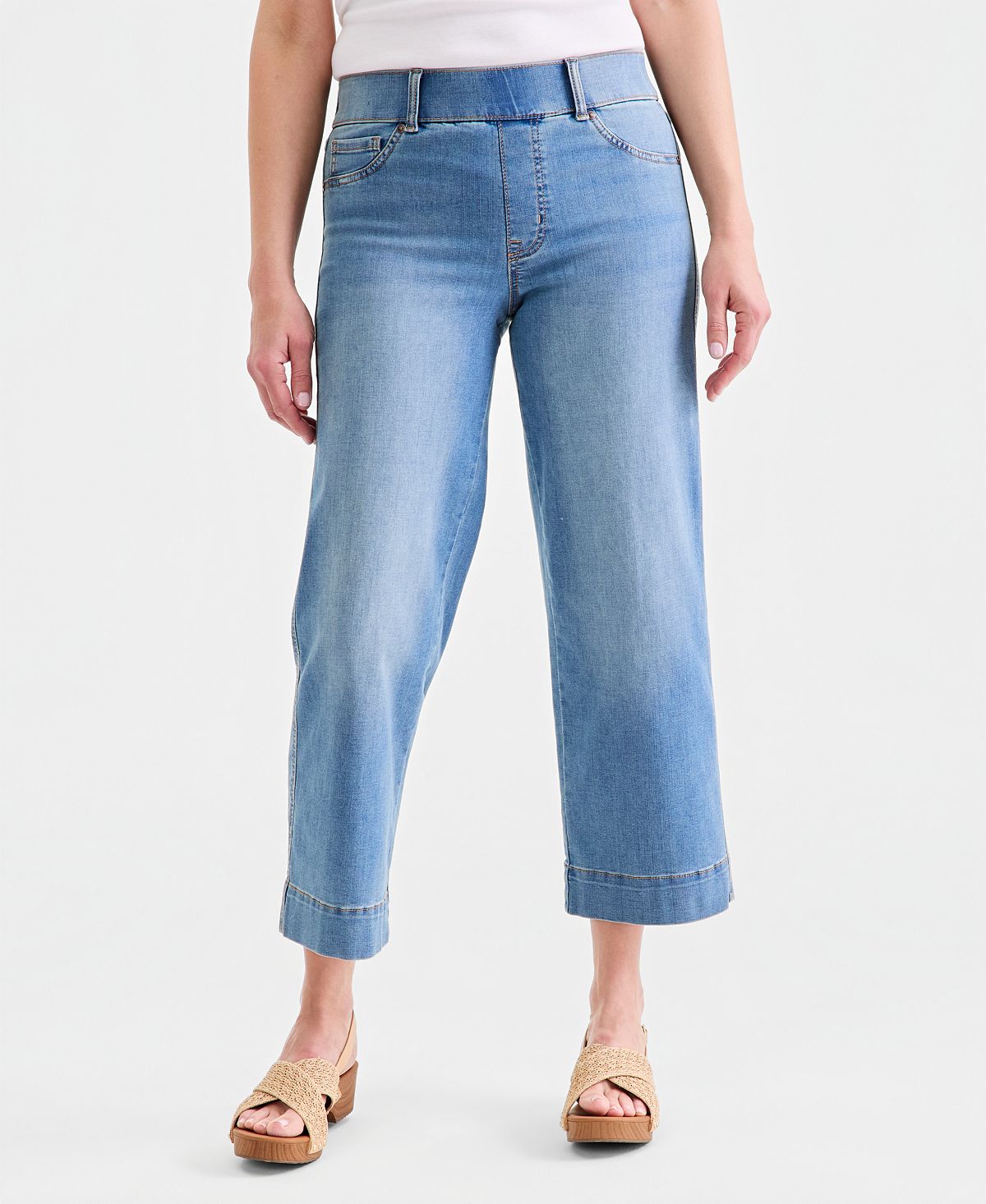 Style & Co Women's High Rise Pull-On Cropped Jeans, Macy's Exclusive view 3 — MAYCSS fashion products
