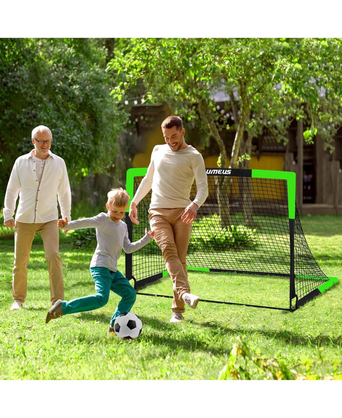 Set of 2 Kids 4x3ft Soccer Goals with Ball, Cones & Pop-Up Nets – Backyard Training Equipment for Ages 3-12, Outdoor Sports Gifts