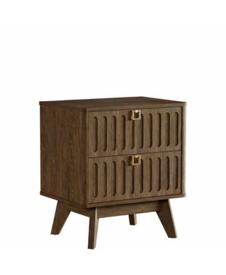 Modern Fluted Nightstand with 2 Drawers - Stylish Storage for Bedrooms
