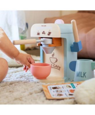 Play Kitchen Accessories – Children’s Coffee Maker: Wooden Kids Play Coffee Maker Set