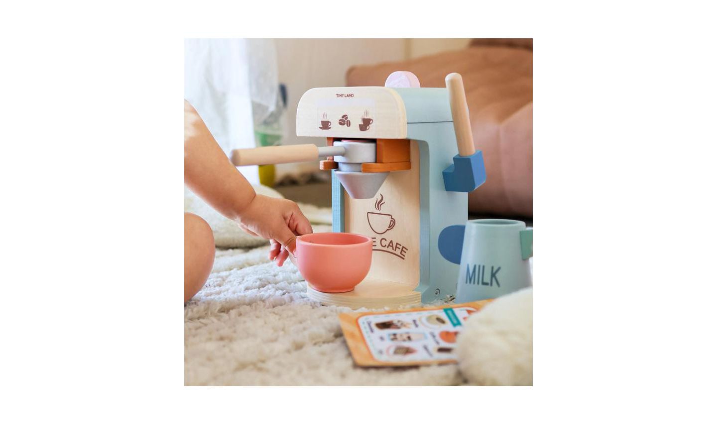 Детские игрушки Tiny Land Wooden 11-Piece Coffee Maker Set, Ages 3+ — фото 2