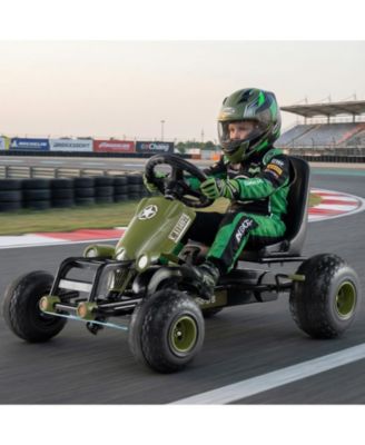Kids Pedal Go Kart with Steering Wheel and Gear Shifter and Handbrake