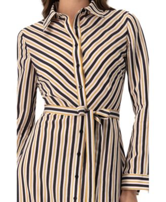 Women's Long Striped Shirt Dress