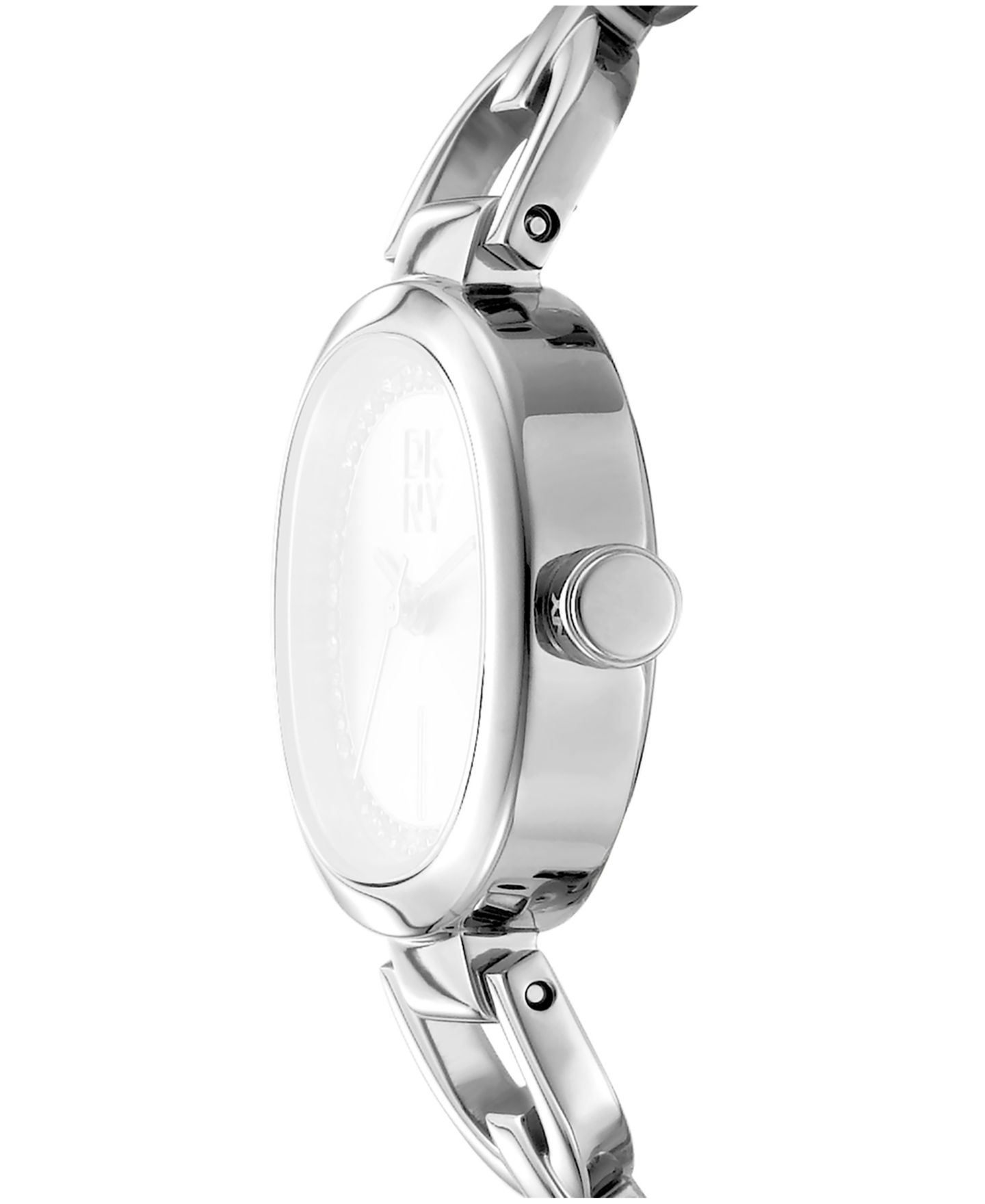 Женские часы DKNY Black Crystal Accented Dial Stainless Steel Open Link Bracelet Watch, 24mm — фото 2