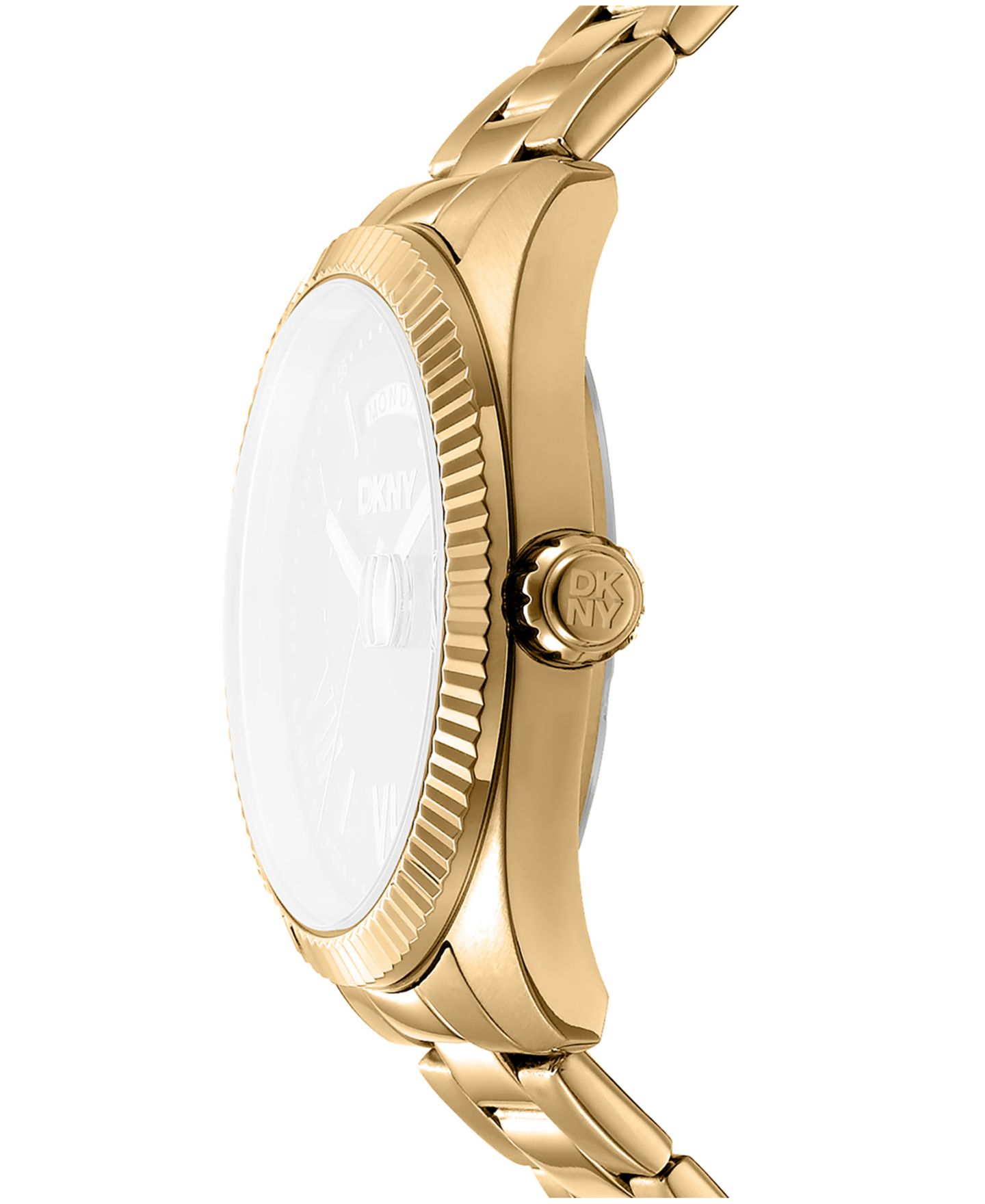 Мужские часы DKNY Day Date Black Dial Gold-Tone Stainless Steel Bracelet Watch, 41mm — фото 2