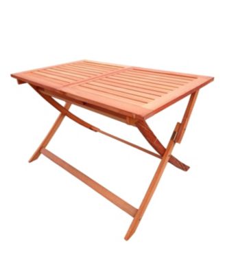 5 Piece Foldable Teak Patio Dining Set 4 Folding Chairs and 1 Dining Table Indoor Outdoor Universal Lightweight