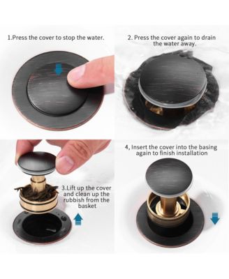 Bathroom Sink Drain - Pop-Up Drain Stopper, Anti-Clogging Design with Strainer Basket for Vanity, Lavatory, and Basin (Oil Rubbed Bronze)