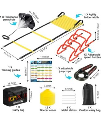 6x4 ft Kids Soccer Goals for Backyard Set of 2, Agility Ladder Speed Training Equipment Set Soccer Training Equipment for Kids Youth Adults