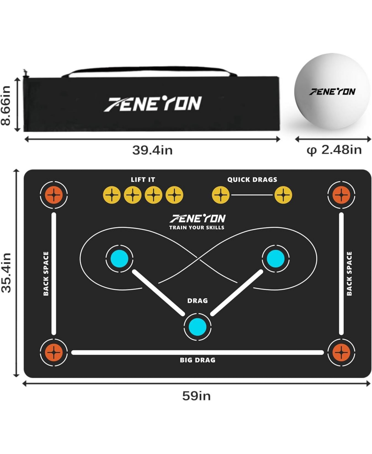 peneyon Field Hockey Training mat | Indoor/Outdoor Hockey Equipment for All Ages,Anti-Slip and Quiet Surface,The Best Gift for Field Hockey Training