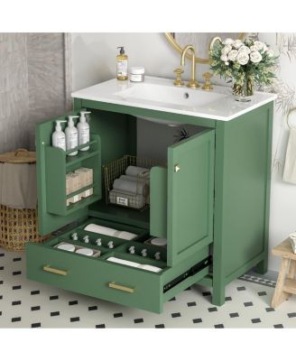 30" Bathroom Vanity with Sink, Solid Wood Cabinet & Soft Close Doors, Drawer Storage for Modern Bathrooms