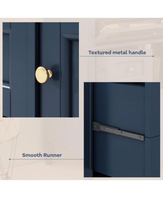 Bathroom Vanity with Ceramic Sink, Solid Wood Cabinet, Ample Storage Drawers Adjustable Shelf for Small