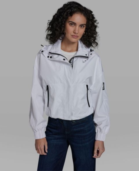 Женские куртки KARL LAGERFELD PARIS Women's Cropped Anorak Jacket with Hood