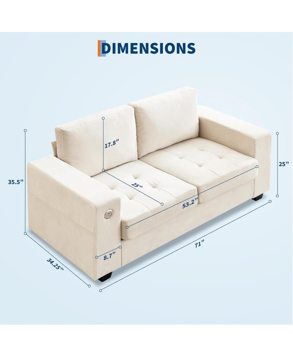 gaomon Oversized Cloud Couch, Mid Century Chenille Sofa, No Assembly Required & Deep Seat