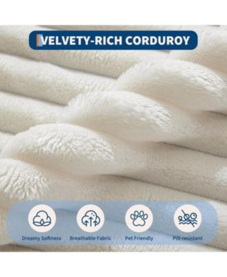 Oversized Chaise Lounge Chair 54 61" Indoor Corduroy Cloud Boneless Single Couch Sofa with 4 Pillows Armrests & Deep Seat No Assembly Comfy