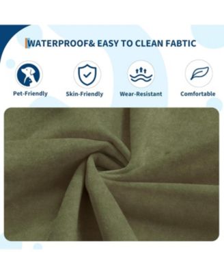 Bean Bag Couch, Oversized Fireside Chair Bean Bag Sofa with Ottoman, Togo Loveseat Sofa with High Density Comfortable Foam for Living Room