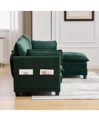 Oversized Modular Sectional Sofa with Movable Ottoman