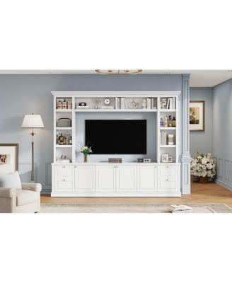 Modern TV Stand with Bookcase for TVs up to 70 inch, 3 Shelves