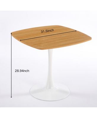 5pcs Dining Set, Metal Leg Table, Mid-Century Dining Table for 4-6 People