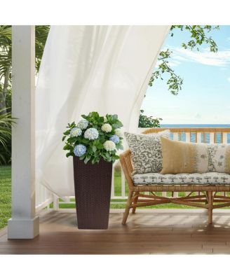  30" Tall Large Self-Watering Planter with Inner Tray & Water Level Monitor